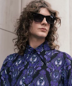 Purple Paisley Long Sleeve Viscose Shirt -US Clothing Shop paisleyshirt2