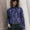 Purple Paisley Long Sleeve Viscose Shirt