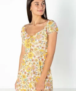 Pastel Garden Puff Sleeve Dress