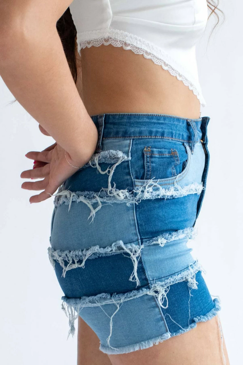 Patchwork Denim Shorts 1 5 Patchwork Denim Shorts 1 - Image 5
