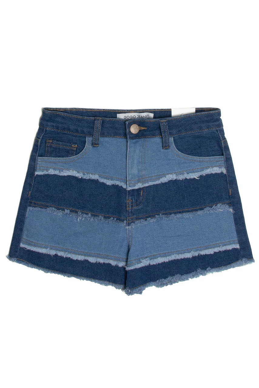 Denim Patchwork Shorts 2 Denim Patchwork Shorts - Image 2