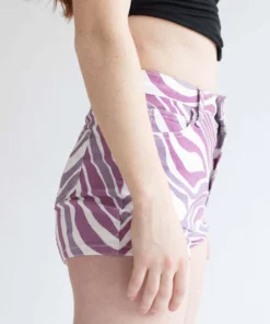 Purple Swirl High Waisted Denim Shorts -US Clothing Shop purple swirl high waisted denim shorts 3 93162.1692387193