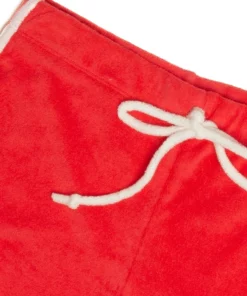 Red Terry Drawstring Dolphin Shorts -US Clothing Shop red drawstring terry dolphin shorts 2 88162.1678310130