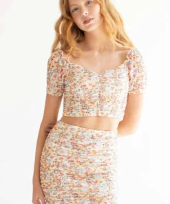 Ruched Floral Skirt Set 8 Ruched Floral Skirt Set -US Clothing Shop ruched floral skirt set 2 10351.1666809195