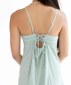 Sage Green Tie Back Floral Slip Dress 9 Sage Green Tie Back Floral Slip Dress -US Clothing Shop sage green tie back floral slip dress 10 46815.1666807444