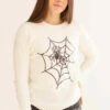 Sequin Spider Web Chenille Sweater