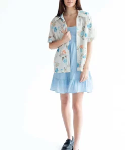 Sky Blue Tie Back Gauze Sundress 8 Sky Blue Tie Back Gauze Sundress -US Clothing Shop sky blue tie back gauze sundress 1 53497.1699030595