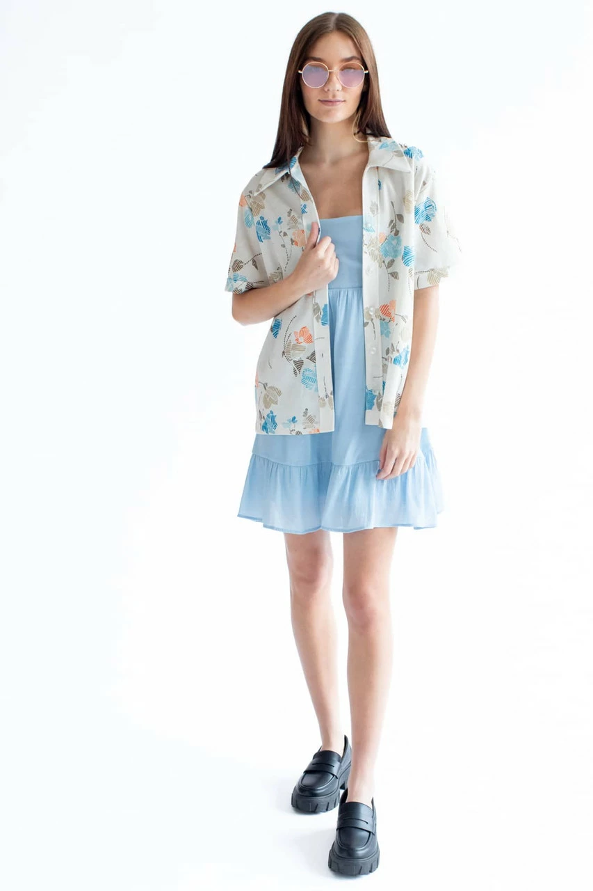 Sky Blue Tie Back Gauze Sundress 4 Sky Blue Tie Back Gauze Sundress - Image 4