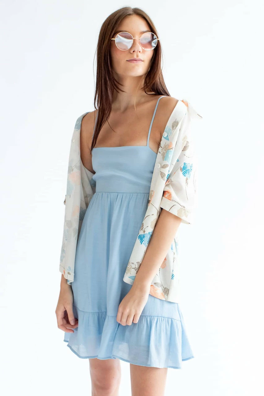 Sky Blue Tie Back Gauze Sundress 2 Sky Blue Tie Back Gauze Sundress - Image 2