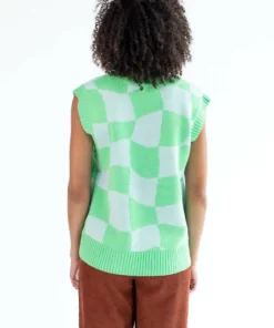 Sky Green Checker Sweater Vest -US Clothing Shop sky green checker sweater vest 4 63344.1666808721