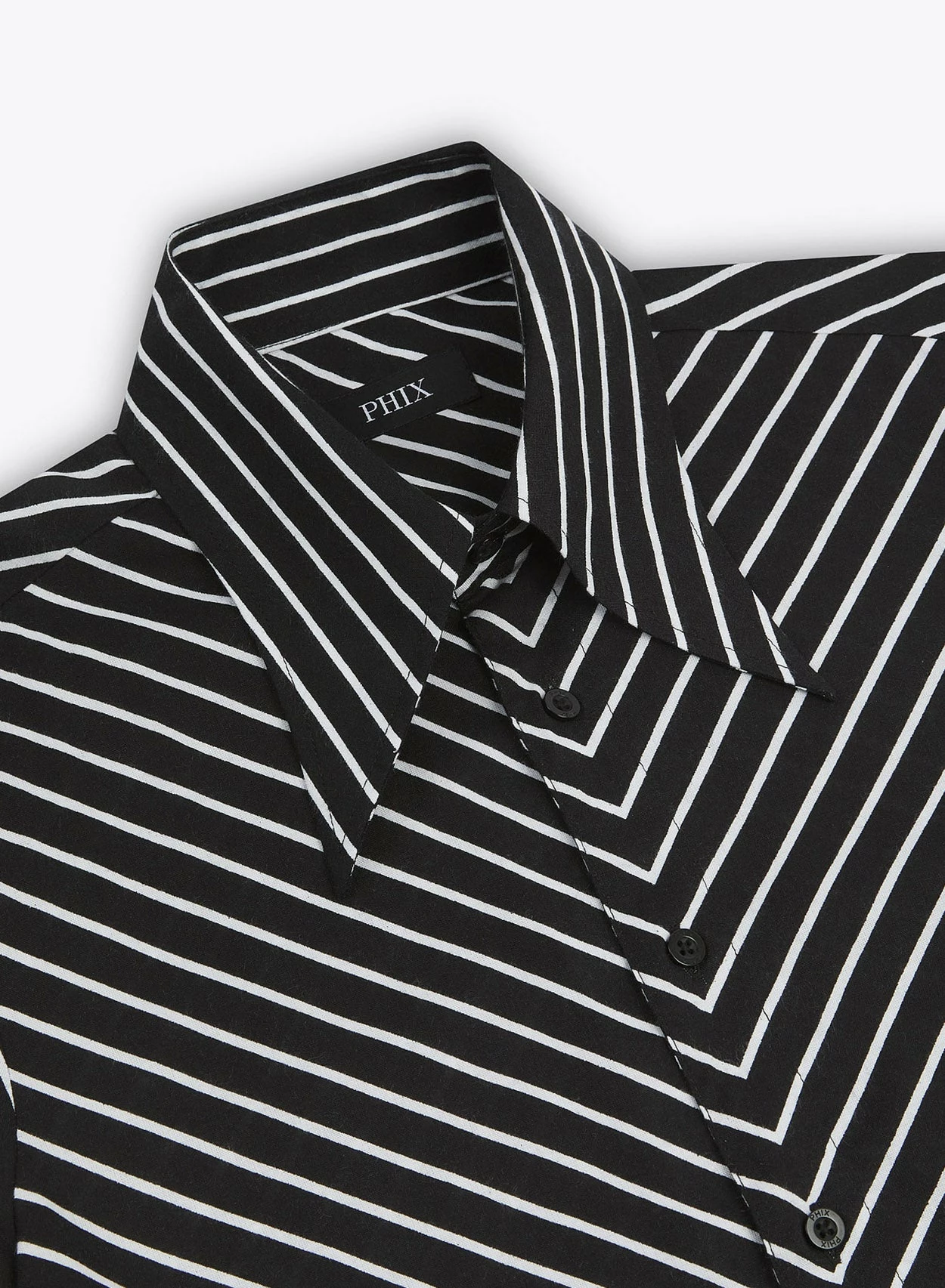 Black Symmetrical Pin Stripe Long Sleeve Viscose Shirt 7 Black Symmetrical Pin Stripe Long Sleeve Viscose Shirt - Image 7