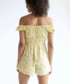 Sunflower Smocked Waist Romper -US Clothing Shop sunflower smocked waist romper 4 49229.1693581815
