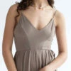 Taupe V Neck Cami Romper