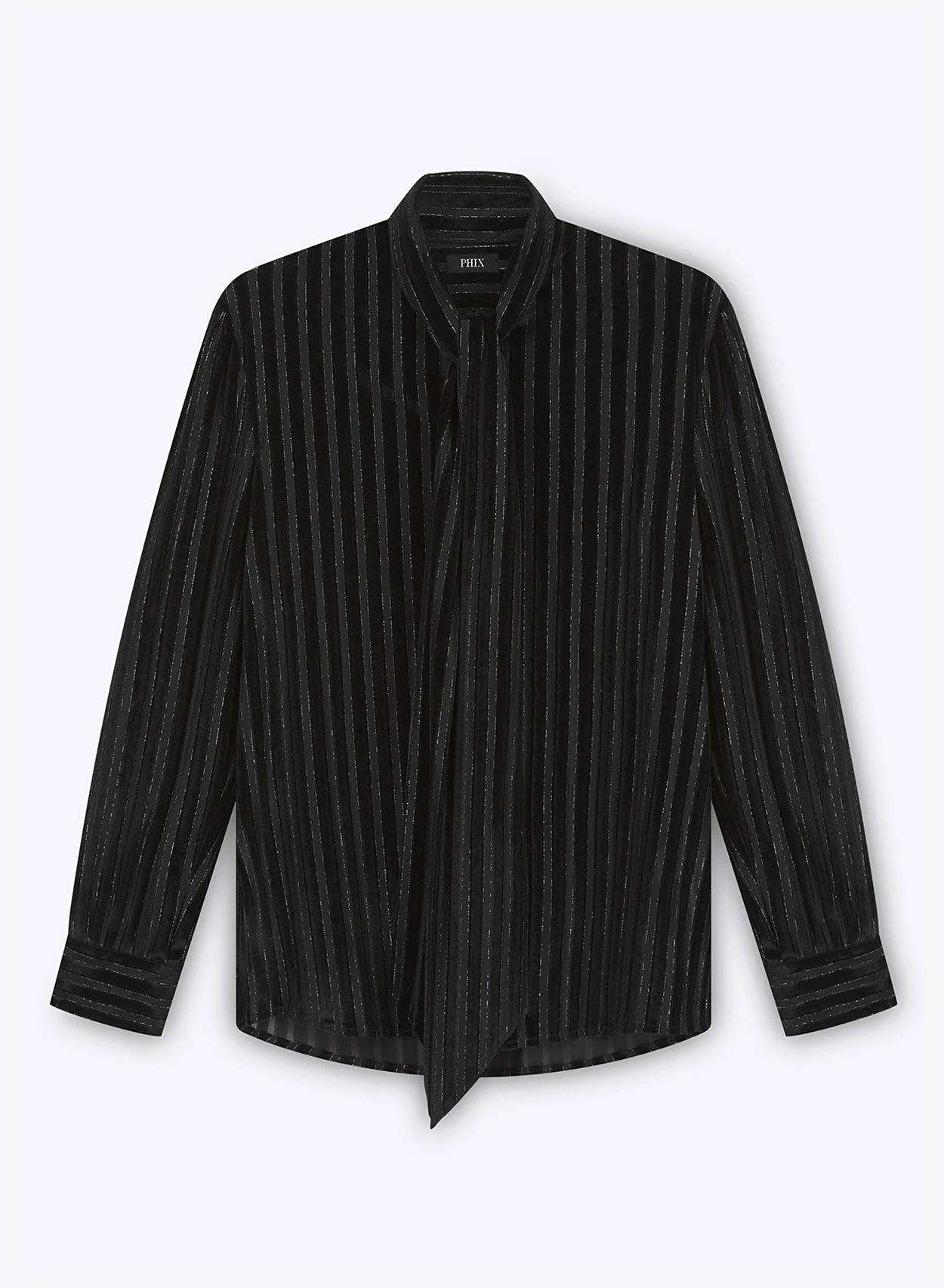 Velvet Stripe Tie Neck Shirt 8 Velvet Stripe Tie Neck Shirt - Image 8