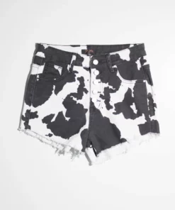 Black Cow Print Denim Shorts 5 Black Cow Print Denim Shorts -US Clothing Shop w prod 5.3 1 1 05968.1666808445