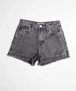 Black Washed High Rise Frayed Denim Shorts -US Clothing Shop w prod 5.3 15 48612.1692373239