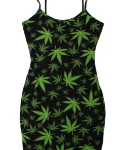 Weed Print Mini Dress -US Clothing Shop weed mini dress 1 36369.1681504385
