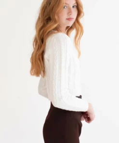 White Cable Knit Cropped Sweater 8 White Cable Knit Cropped Sweater -US Clothing Shop white cable knit cropped sweater 4 41642.1692389538