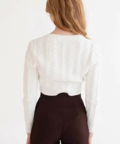 White Cable Knit Cropped Sweater 9 White Cable Knit Cropped Sweater -US Clothing Shop white cable knit cropped sweater 6 02800.1692389538