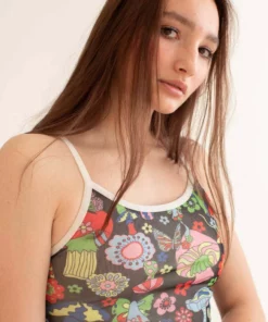 White Trim Psychedelic Mushrooms Mini Dress