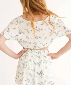 White Wrap Floral Shorts Set -US Clothing Shop white wrap floral shorts set 1 72191.1666809235