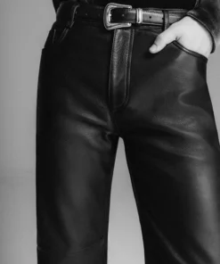 High Waisted Leather Flare Trousers -US Clothing Shop widelegleather2